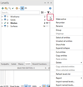 Mastercam新增层级管理器