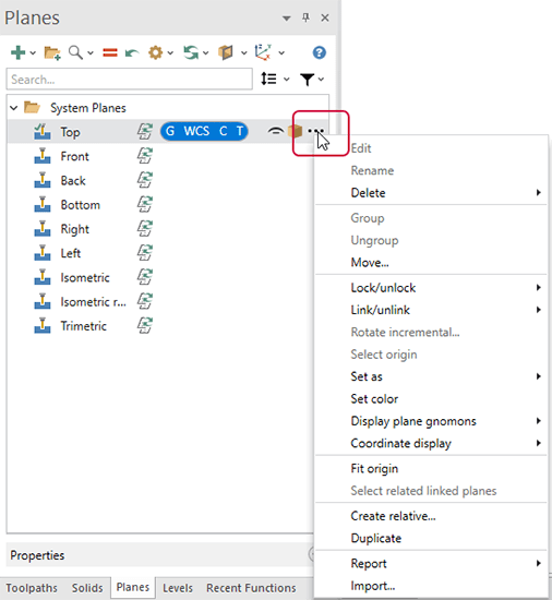 Mastercam新的平面管理器