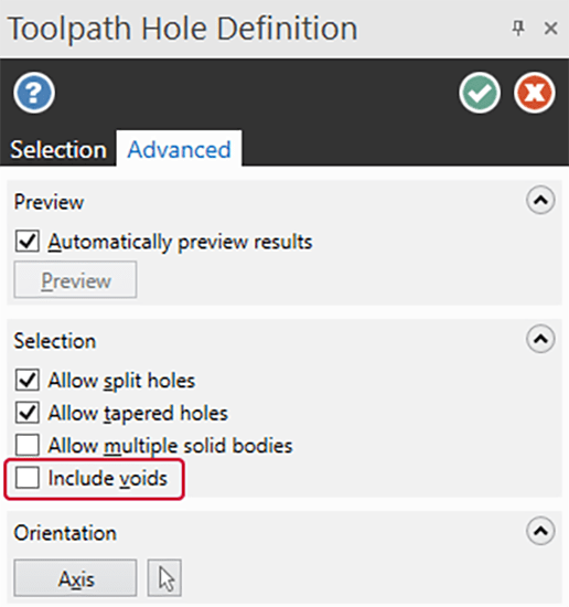 实体孔洞空隙支持